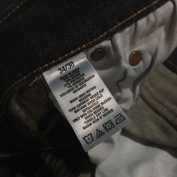 Men’s 34/30 slim dark wash stretch jeans - Picture 2 of 7